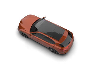 Beyaz arka planda kırmızı araba. 3d oluşturma