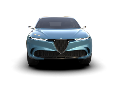 Gerçekçi bir SUV arabası. Arkadan bak. 3d oluşturma