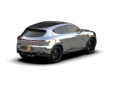 Bir markanın 3 boyutlu görüntülemesi - daha az genel SUV arabası beyaz arkaplanda izole edildi