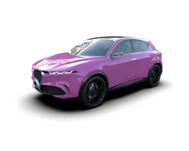 Beyaz arka planda izole edilmiş pembe spor araba. 3d oluşturma