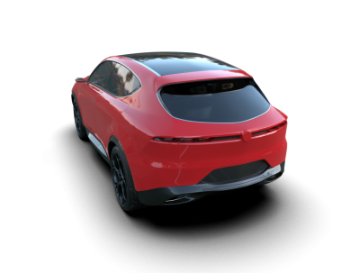 kırmızı modern araba yan görünümü