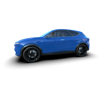 Mavi modern araba izole edilmiş. 3d oluşturma