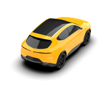 beyaz arkaplanda gerçekçi bir araba