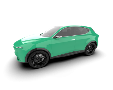 Gerçekçi bir SUV arabası. Yan görünüş. 3d oluşturma