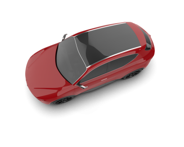 kırmızı araba beyaz arkaplanda izole edildi.