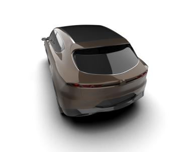 araba siyah arkaplanda izole edildi 3 d illüstrasyon - oluşturma