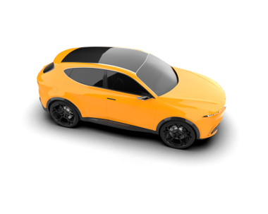 beyaz arkaplanda gerçekçi bir araba