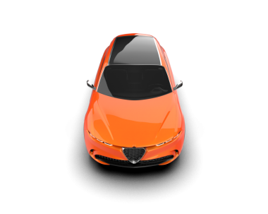 modern turuncu araba beyaz arka planda izole edilmiş