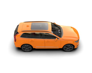 modern turuncu şehir cipi beyaz arka planda izole edildi.