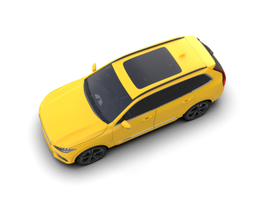 beyaz zemin üzerine sarı araba.