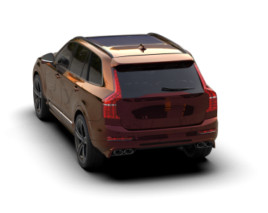 Koyu bir arka planda izole edilmiş 3 boyutlu markalı bir SUV.