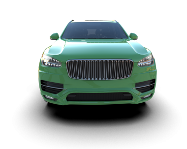 Yeşil lüks araba arka planda izole edilmiş. 3d oluşturma.