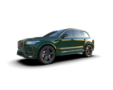 Arka planda siyah stüdyo ortamına sahip 3 boyutlu markasız bir SUV.