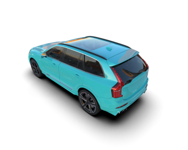 Mavi lüks araba beyaz arka planda izole edilmiş. 3d illüstrasyon