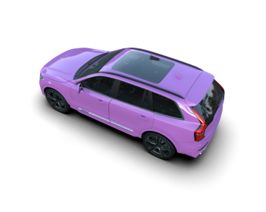 Gri arka planda izole edilmiş pembe bir araba.