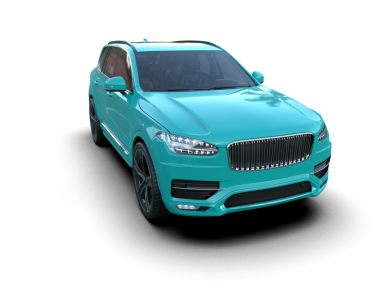 3 boyutlu arka planda izole edilmiş lüks bir araba.