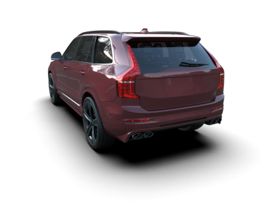 Modern araba arka planda izole edilmiş. 3D görüntüleme - illüstrasyon