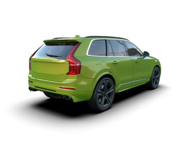 Beyaz arka planda yeşil lüks modern araba. 3d illüstrasyon