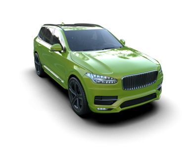 Bir markanın 3 boyutlu görüntülenmesi - beyaz arka planda daha az genel bir araba izole edildi