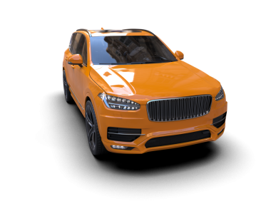 Modern araba arka planda izole edilmiş. 3D görüntüleme - illüstrasyon