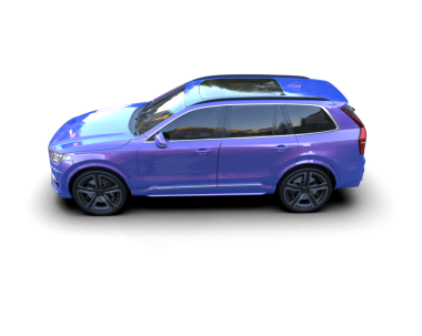 Beyaz arka planda gölgesi olan modern bir araba..