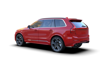 Modern araba arka planda izole edilmiş. 3D görüntüleme - illüstrasyon