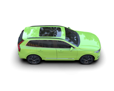 yeşil araba beyaz arkaplanda izole edildi