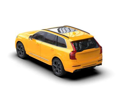 Beyaz arka planda izole edilmiş sarı araba 3 boyutlu çizim - illüstrasyon