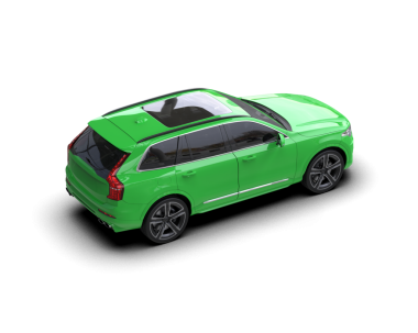 yeşil sedan. 3d oluşturma