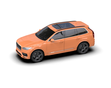 modern turuncu araba beyaz arka planda izole edilmiş - 3 boyutlu görüntüleme