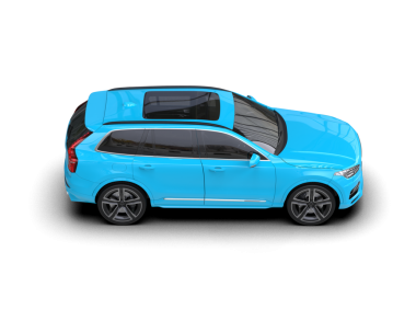 modern mavi araba beyaz arka planda izole edildi - 3 boyutlu görüntüleme