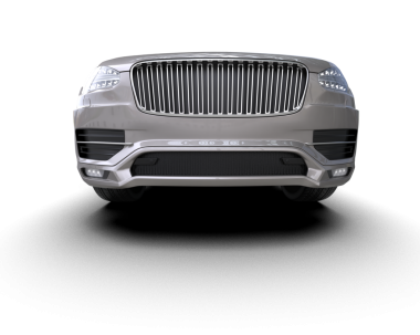 Modern araba siyah bir arka planda izole edilmiş gölgesi olan ve stüdyoda yansıması olan güzel bir araba. 3d oluşturma