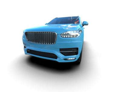 Beyaz arka planda izole edilmiş lüks bir araba.