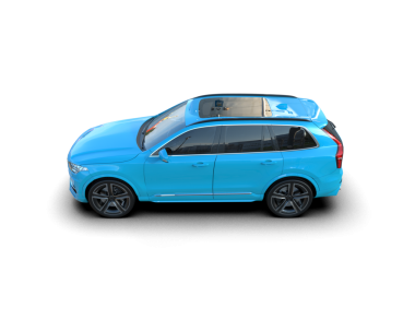 Mavi çatılı araba izole edilmiş. 3 boyutlu illüstrasyon. yüksek kaliteli fotoğraf