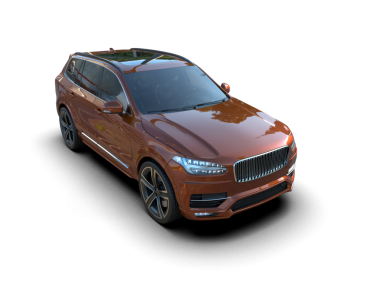 Yepyeni lüks bir arabanın 3 boyutlu görüntüsü.