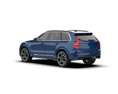 Beyaz arka planda izole edilmiş mavi bir spor arabanın 3 boyutlu görüntüsü