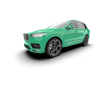 Beyaz arka planda modern bir araba. 3d oluşturma