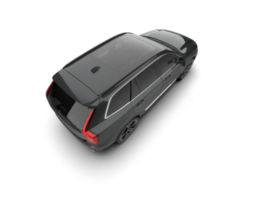 Stüdyo arabalı, beyaz arka planda siyah bir araba.