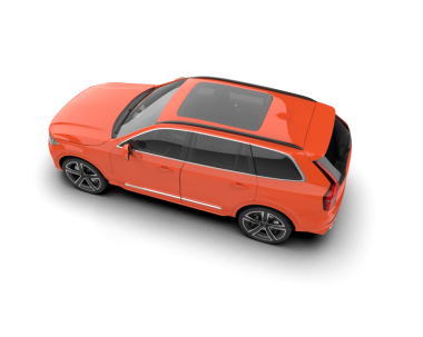 Beyaz arka planda bir araba. 3d oluşturma.