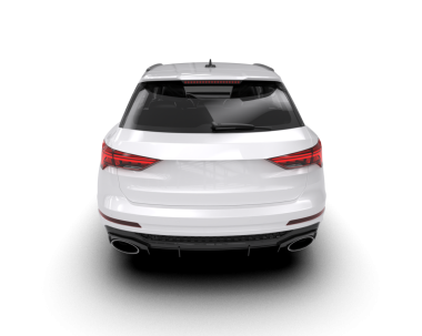 Beyaz araba, modern sedan yan görünüş. Yan görünüş. 3 boyutlu illüstrasyon. beyaz arkaplanda izole