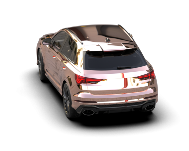 Modern araba arka planda izole edilmiş. 3D görüntüleme - illüstrasyon