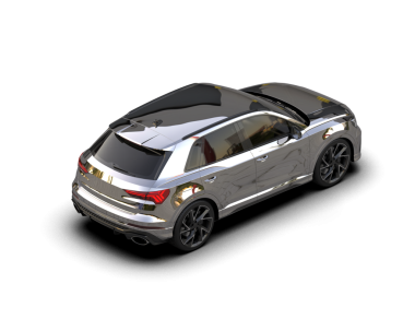 Arka planda izole edilmiş modern lüks araba. 3D görüntüleme - illüstrasyon