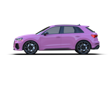 Siyah arka planı olan pembe bir spor araba. 3d oluşturma