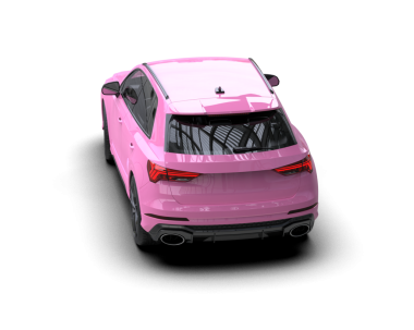 Pembe modern araba siyah arka planda izole edilmiş. 3d oluşturma