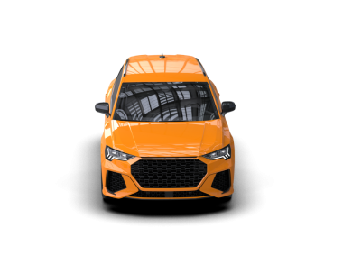 turuncu modern araba beyaz arka planda izole