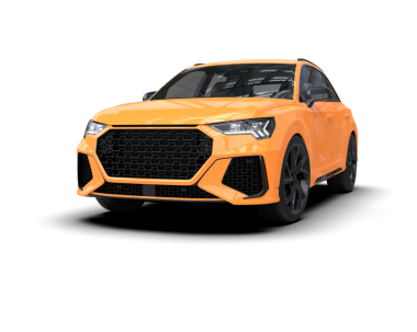 Modern kompakt araba. Turuncu. 3d illüstrasyon