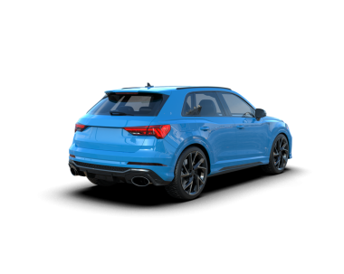 Mavi araba arka planda izole edilmiş. 3d resimleme