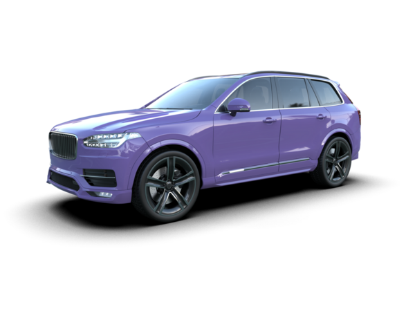 Beyaz arka planı olan modern mor bir araba. 3d oluşturma