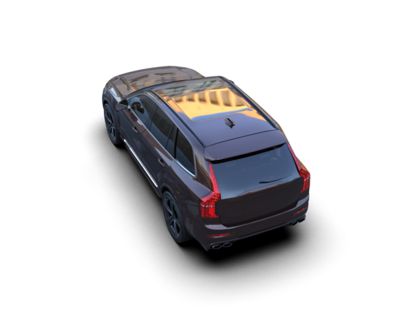 SUV aracı siyah arka planda izole edildi. 3d oluşturma