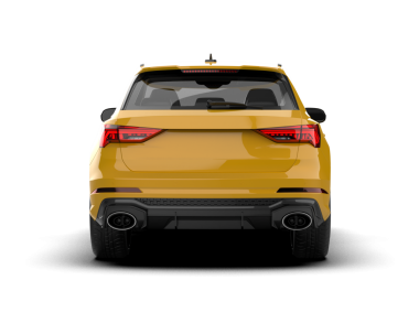 Sarı lüks sedan araba siyah arka planda izole edilmiş. 3d illüstrasyon.